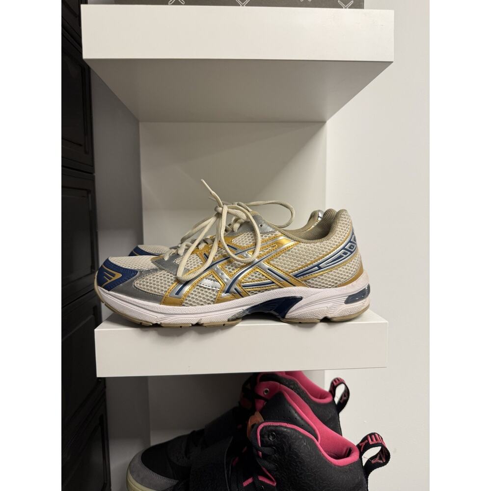 ASICS GEL-1130 Cream Gold Blue Running Shoes Mens 10.5 1203A787 Y2K Retro